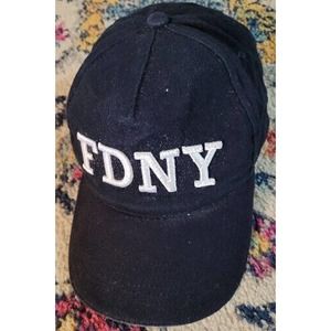 FDNY Baseball Hat Fire Department Of New York City Badge Black & White NYC
